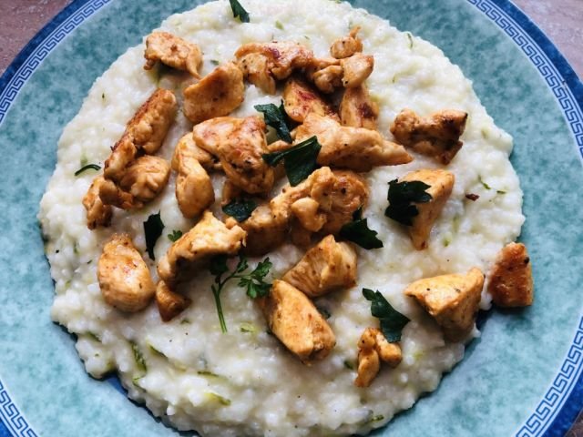 Krémové cuketové rizoto s kuracím mäsom RECEPT