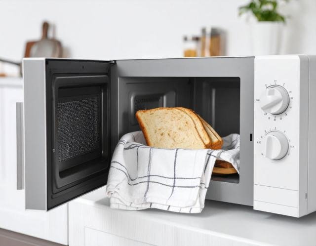 eine in ein Handtuch gewickelte Scheibe Brot