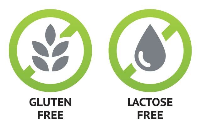 glutenfreie und laktosefreie Lebensmittel