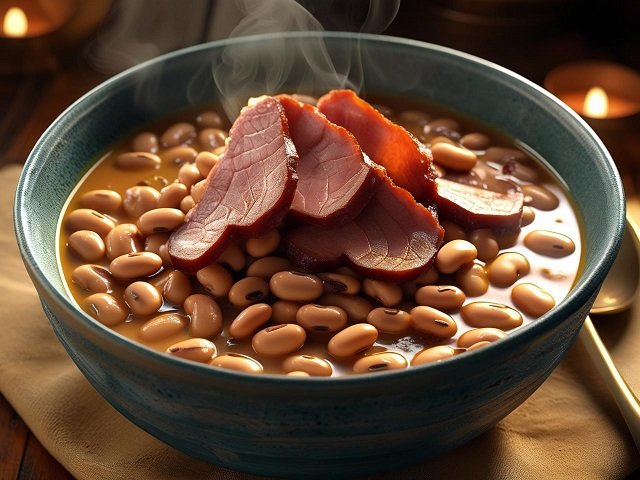 Bohnensuppe mit geräuchertem Fleisch