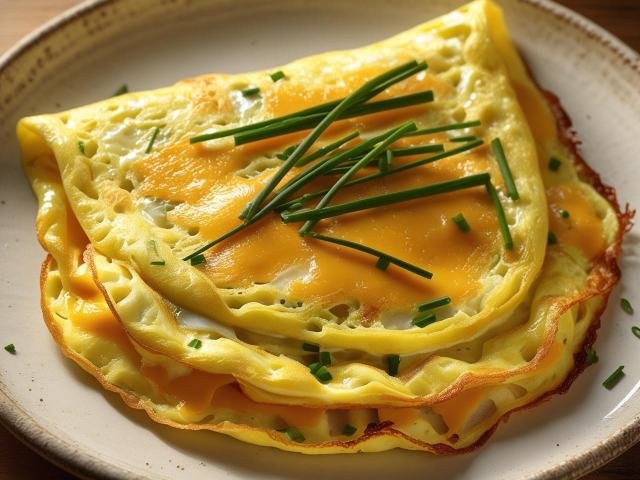 Omelett mit Käse und Schnittlauch