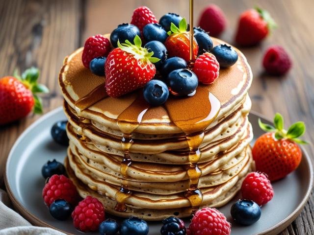 Haferflockenpfannkuchen mit Früchten