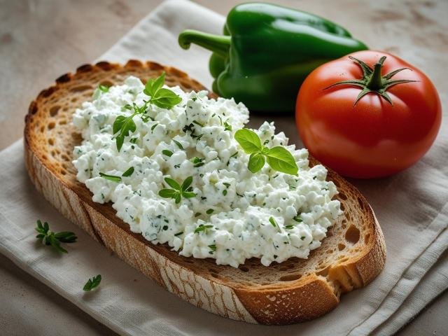 Kräuterquarkaufstrich mit Dinkelbrot