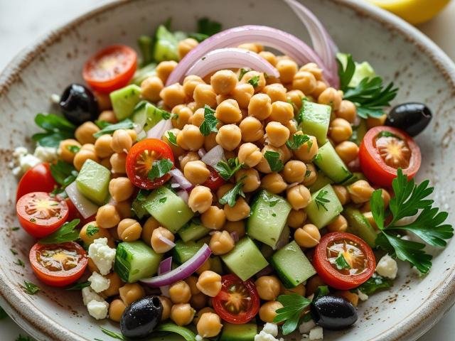 Fettleibigkeit und wie man sie bekämpft – Kichererbsensalat mit Zitronendressing