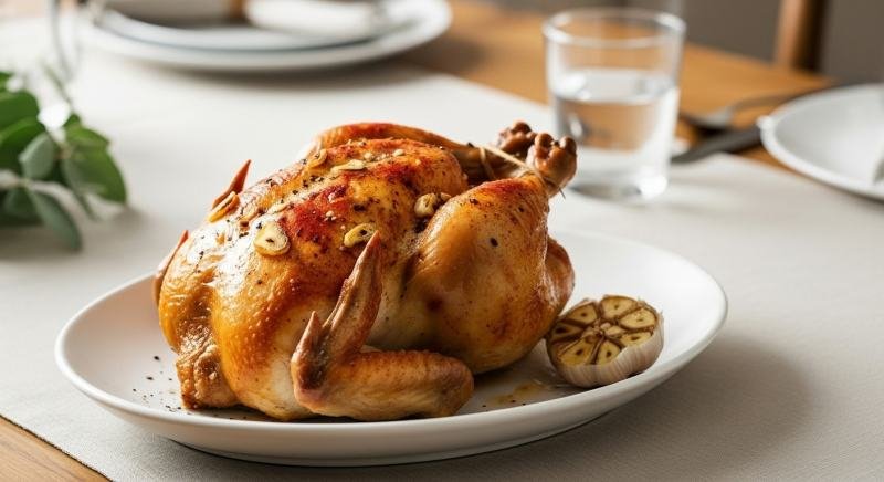 Pečené kura – stačí soľ, čierne korenie, paprika a cesnak.